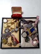 A quantity of assorted lady's and gent's wristwatches, gold plated lady's Timex wristwatch,