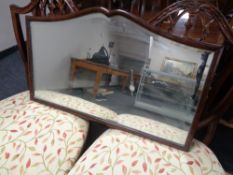 An Edwardian mahogany framed bevel edged mirror