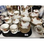 A 52 piece Royal Albert Old Country Roses tea and dinner service