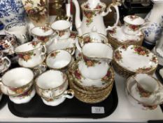 A 52 piece Royal Albert Old Country Roses tea and dinner service