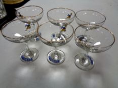 A set of six vintage babysham glasses