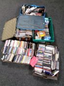 Two luggage cases and three boxes containing a large quantity of CDs,