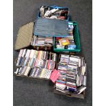 Two luggage cases and three boxes containing a large quantity of CDs,