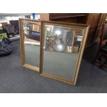 Two gilt framed bevel edged overmantel mirrors