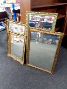 Four gilt framed mirrors