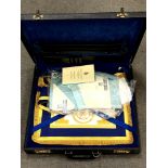 A leather briefcase containing Masonic regalia