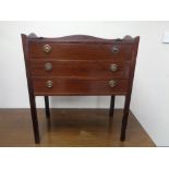 A 20th century continental three drawer cutlery chest with gallery
