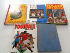 Five 20th century football books bearing autographs to include George Best, Bobby Charlton,