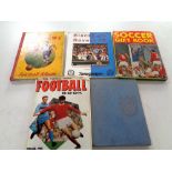 Five 20th century football books bearing autographs to include George Best, Bobby Charlton,