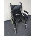 A folding wheelchair
