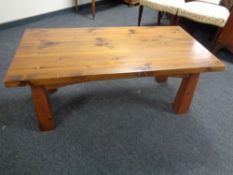 A pine coffee table