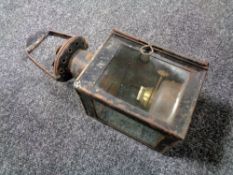 A vintage railway lamp