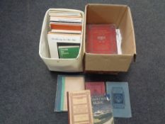 Two boxes containing large quantity of assorted sheet music books