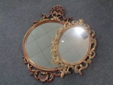 Two gilt resin framed rococo style mirrors