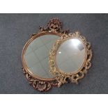 Two gilt resin framed rococo style mirrors