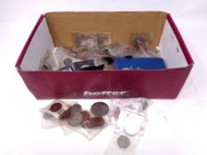 A box containing pre decimal British coinage, Britain's first decimal coin set,