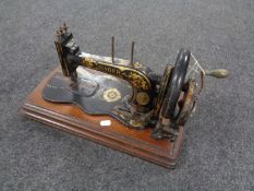 A vintage Singer hand sewing machine