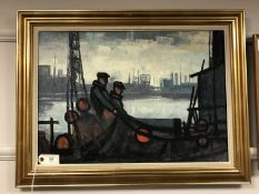 Continental School : Study of two fisherman, oil on canvas,