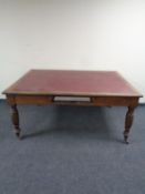 A Victorian mahogany library table with inset red faux leather top CONDITION REPORT: