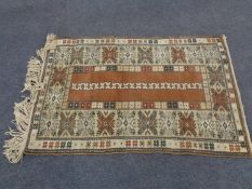 An Afghan rug of geometric design