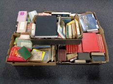 Five boxes containing a large quantity of antiquarian and later books to include classics,