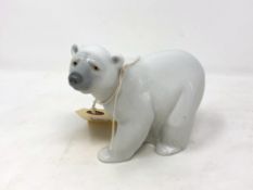 A Lladro polar bear figure,