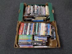 Two boxes containing a quantity of DVDs and DVD box sets