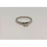 An 18ct white gold princess cut diamond solitaire ring, approx. 0.