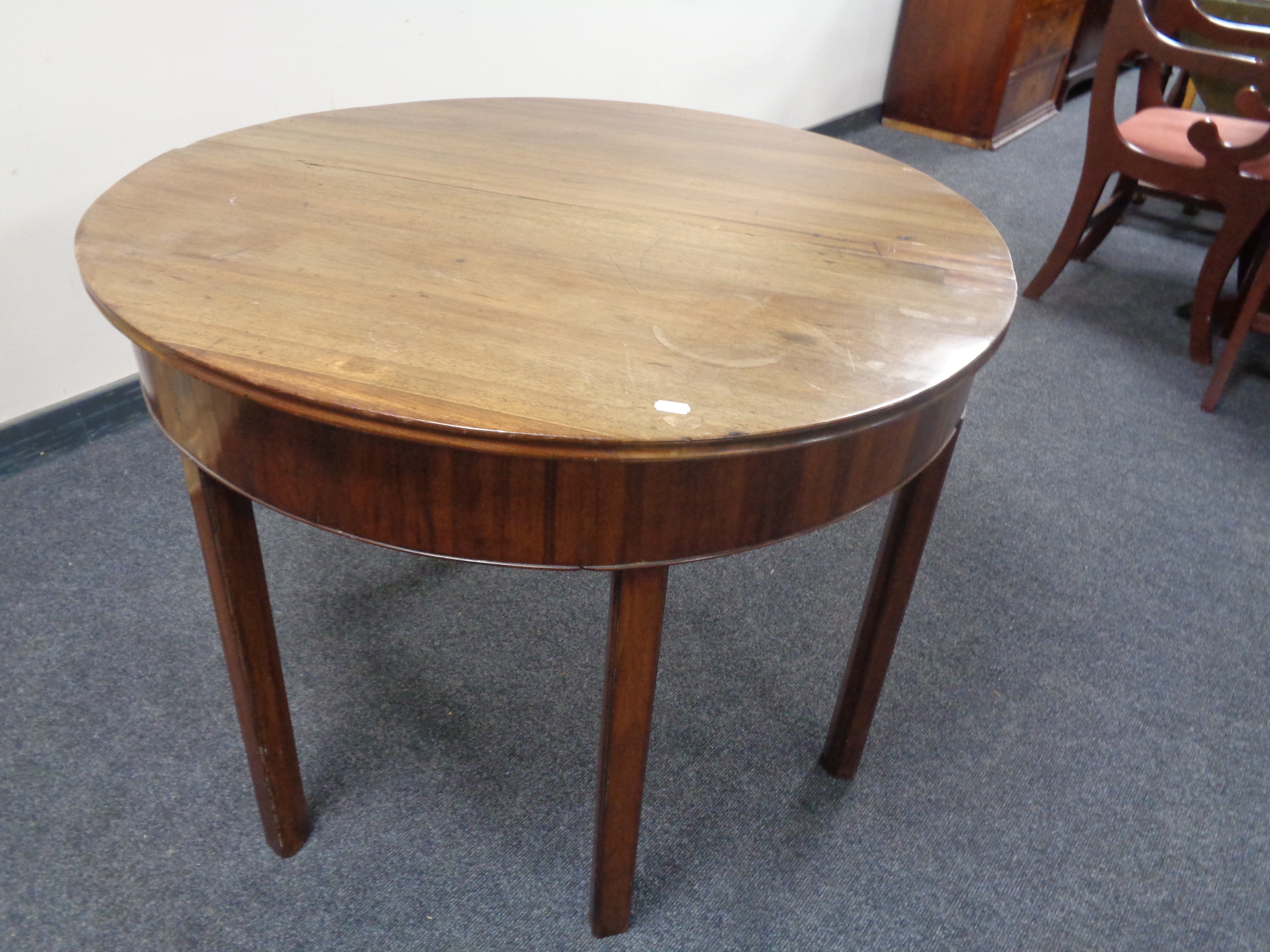 A 19th century mahogany D shaped hall table