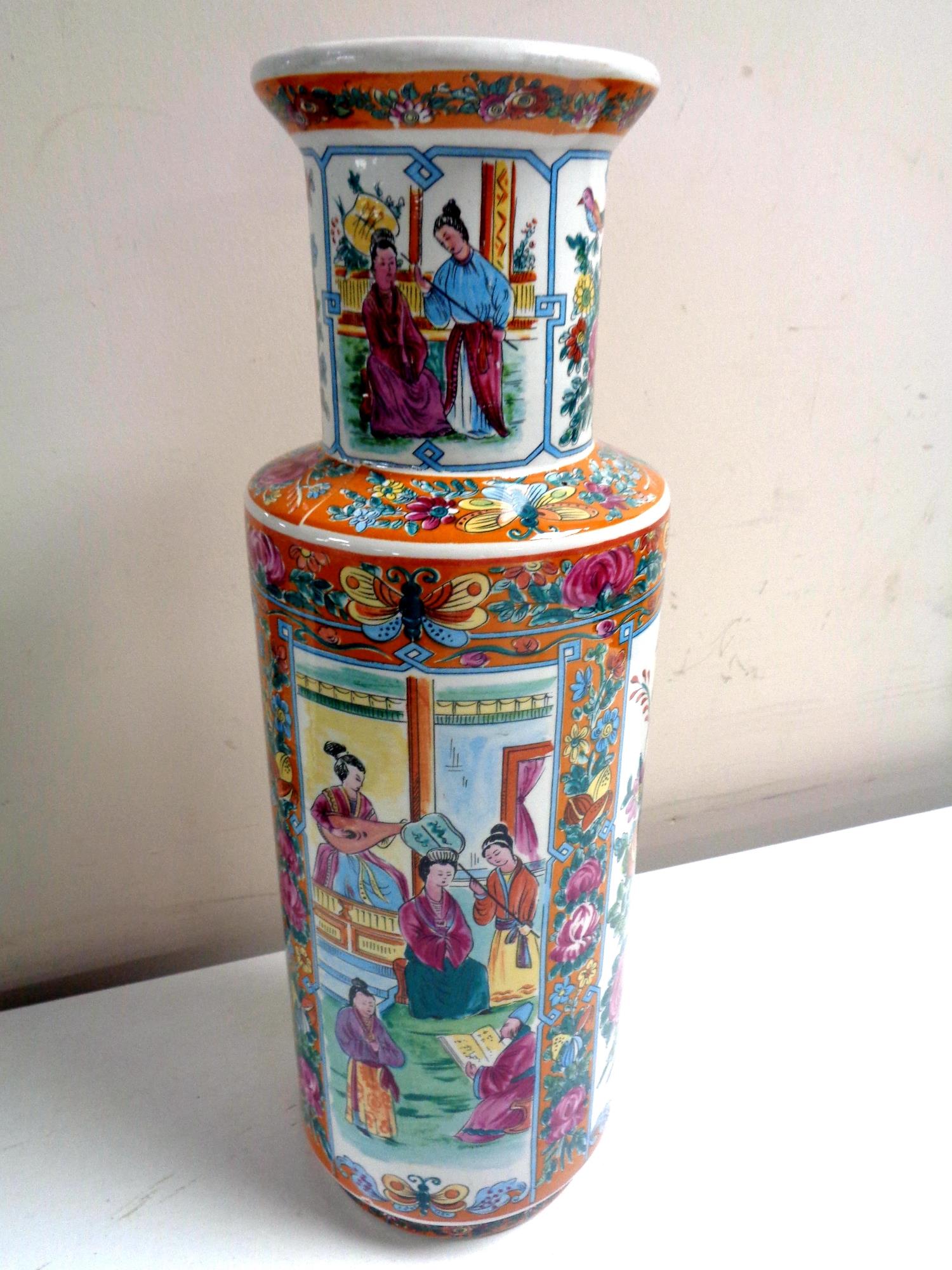 A 20th century Chinese famille rose vase, height 42 cm