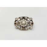 A fine Victorian pearl and diamond brooch,