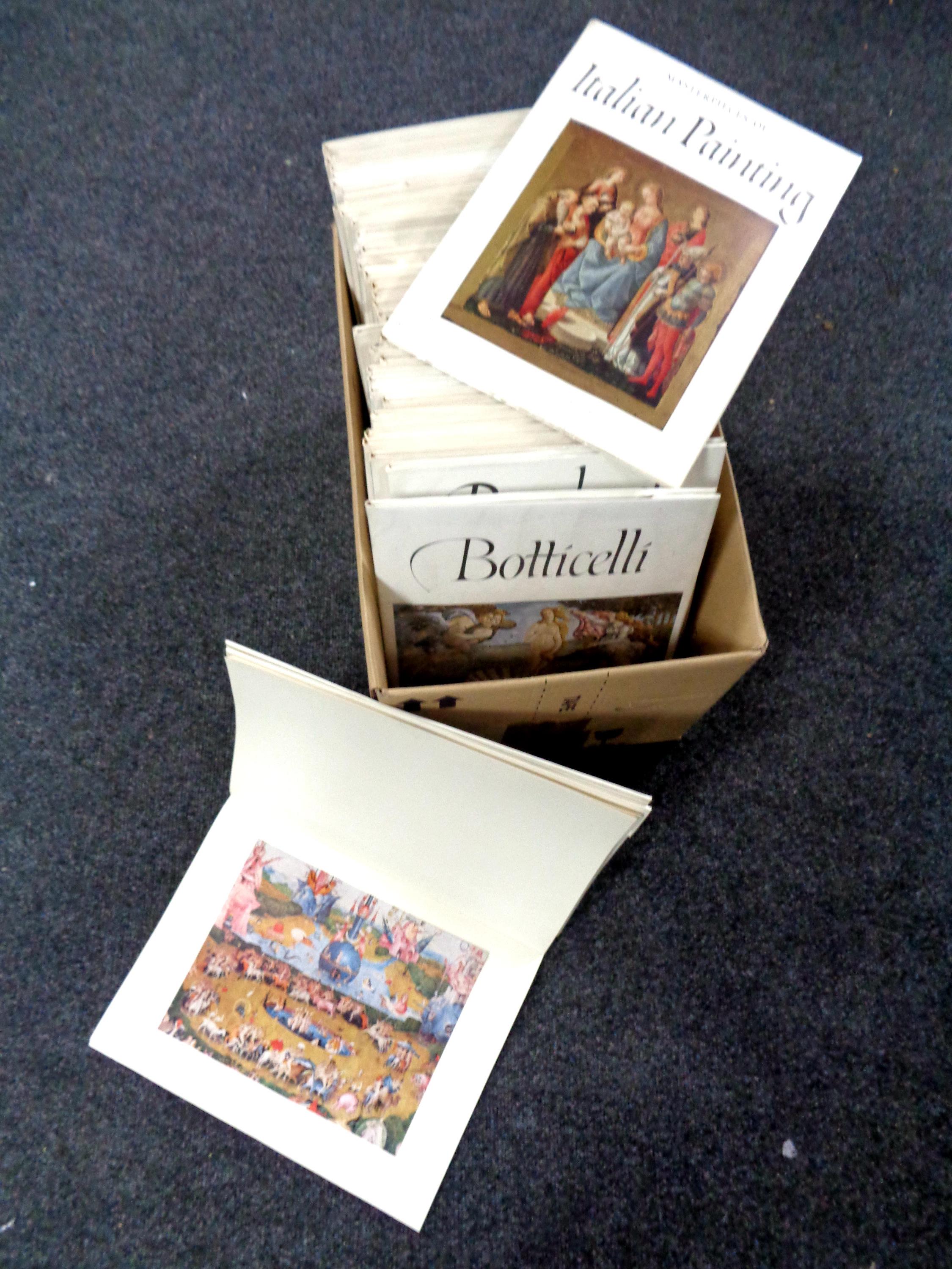 A box containing a quantity of volumes relating to art and old masters