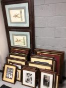 A collection of approximately 36 framed boxing prints and photographs depicting 19th and 20th