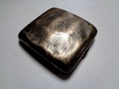 A silver cigarette case