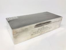 A large silver cigarette case with Northern Conservative Agents inscription