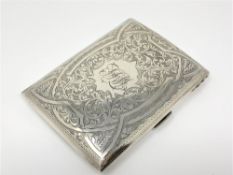 A large silver cigarette / cigar case,