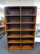 A set of 20th century open bookshelves