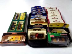 A tray of a quantity of boxed die cast vehicles to include Ringtons and Oxford