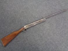 An early/mid 20th century air rifle stamped M& G R, Made in Germany,