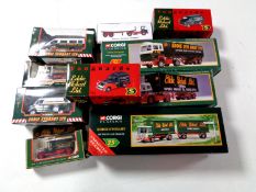 A tray of boxed Corgi and Vanguards Eddie Stobart die cast vehicles