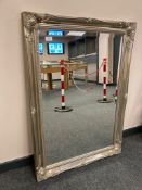 A 3' x 2' silvered framed mirror