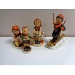 Four West German Hummel figures to include Be Patient,