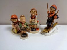 Four West German Hummel figures to include Be Patient,