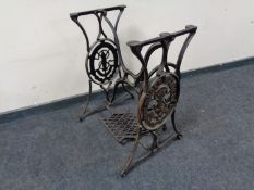 A cast iron Singer treadle sewing machine base