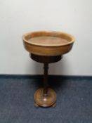 A mid 20th century beech wine table together with a teak lift off tray