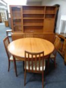 A six piece 20th century teak G Plan dining room suite comprising of wall unit,