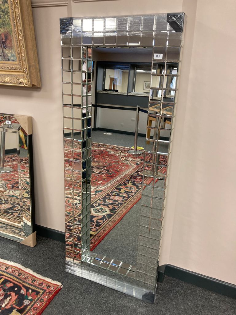 An all glass multi cube mirror 150 cm x 60 cm