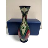 A Moorcroft Rachel Bishop designed vase, signed to base, height 25cm, boxed.