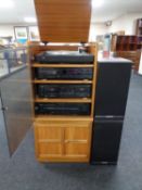 A twentieth century teak audio cabinet containing hifi separate system,