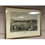 After G.H. Philips, The Cricket Match, reproduction in colours, 75 cm x 57 cm, framed.